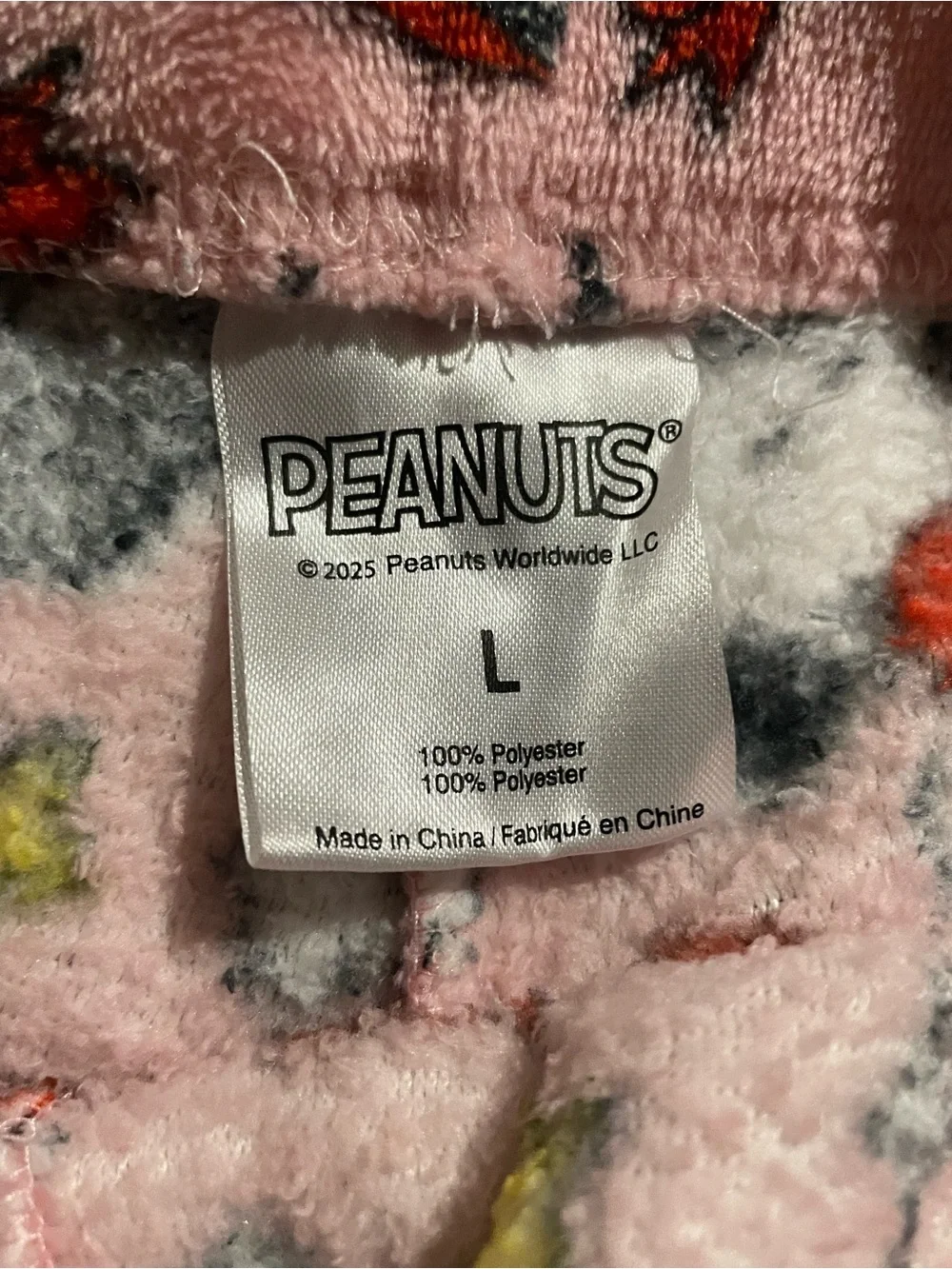 Peanuts Pink Snoopy Fleece Pajama Shorts with Red Bow